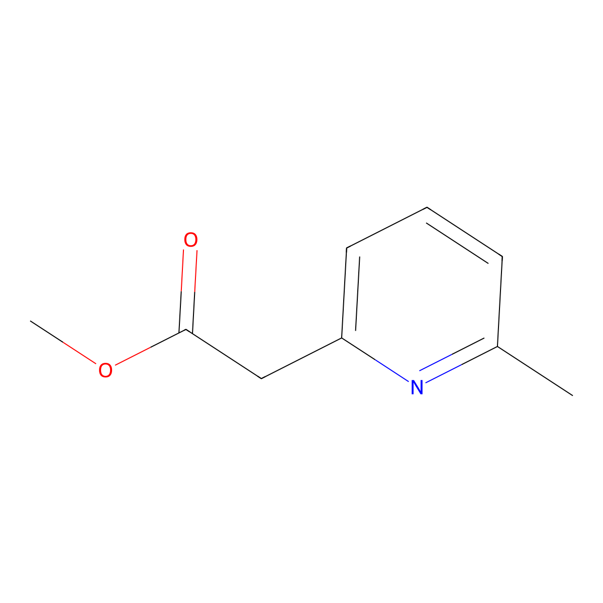 Methyl 2-(6-methylpyridin-2-yl)acetate molecular structure, CAS 58532-56-2