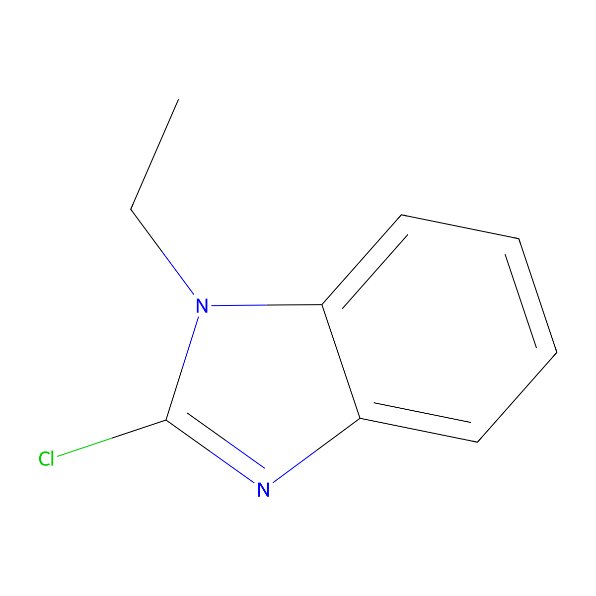 2-chloro-1-ethyl-1H-1,3-benzodiazole molecular structure, CAS 58533-15-6