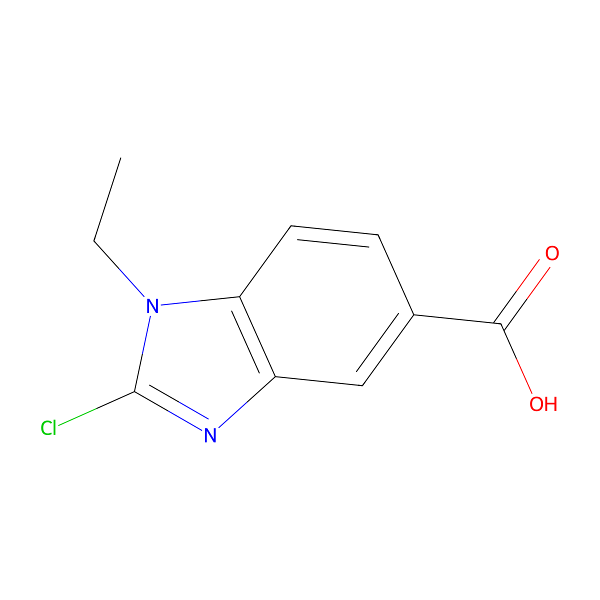 2-Chloro-1-ethyl-1H-benzimidazole-5-carboxylic acid molecular structure, CAS 58533-61-2