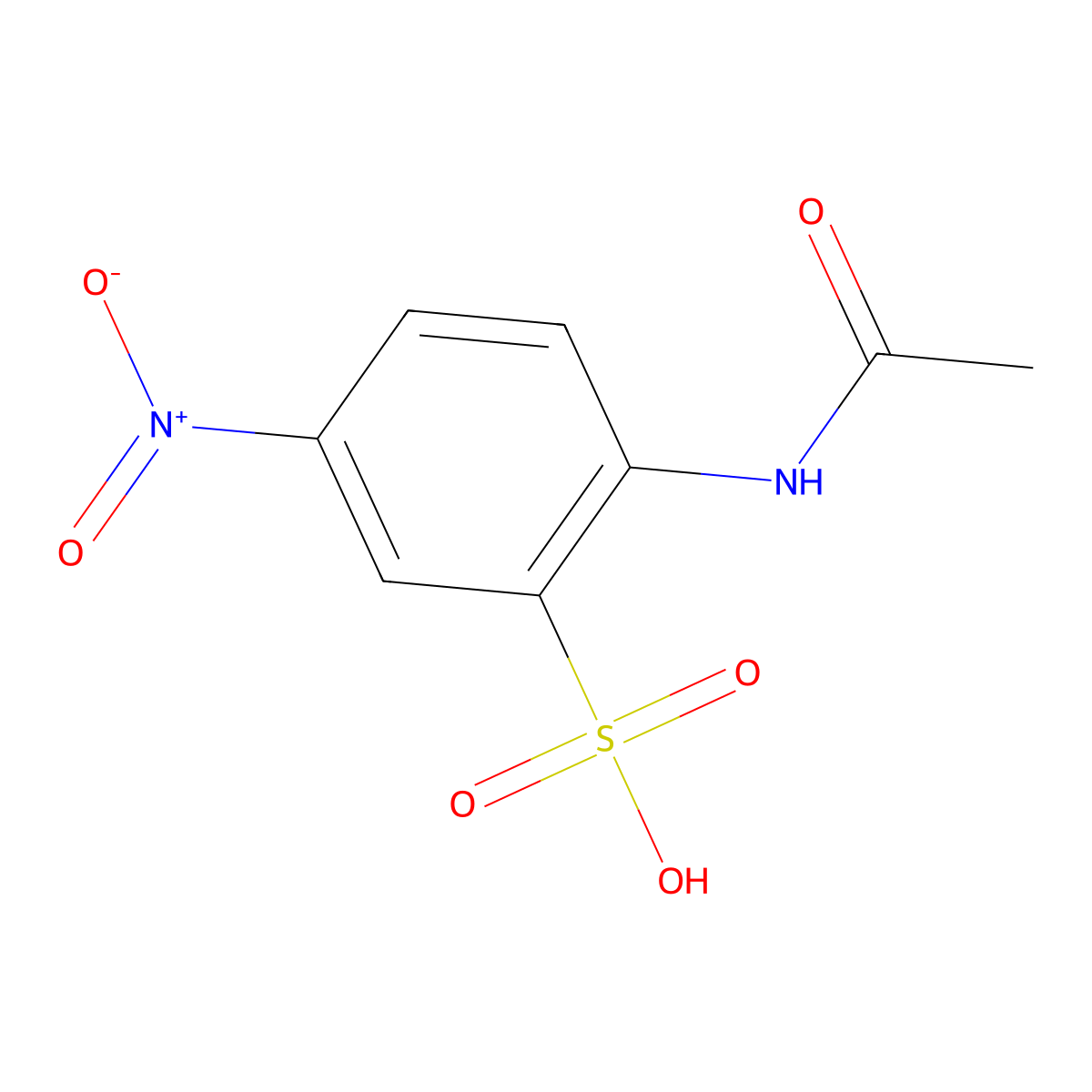 2-Acetamido-5-nitrobenzenesulphonic acid molecular structure, CAS 58534-23-9