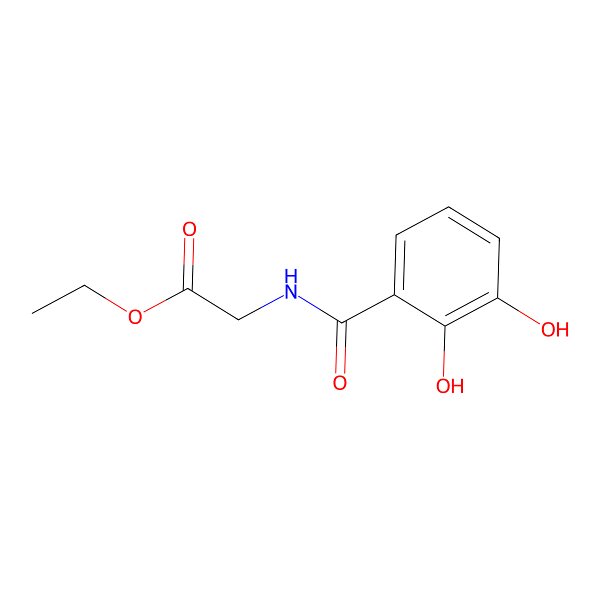 Glycine, N-(2,3-dihydroxybenzoyl)-, ethyl ester molecular structure, CAS 58534-62-6