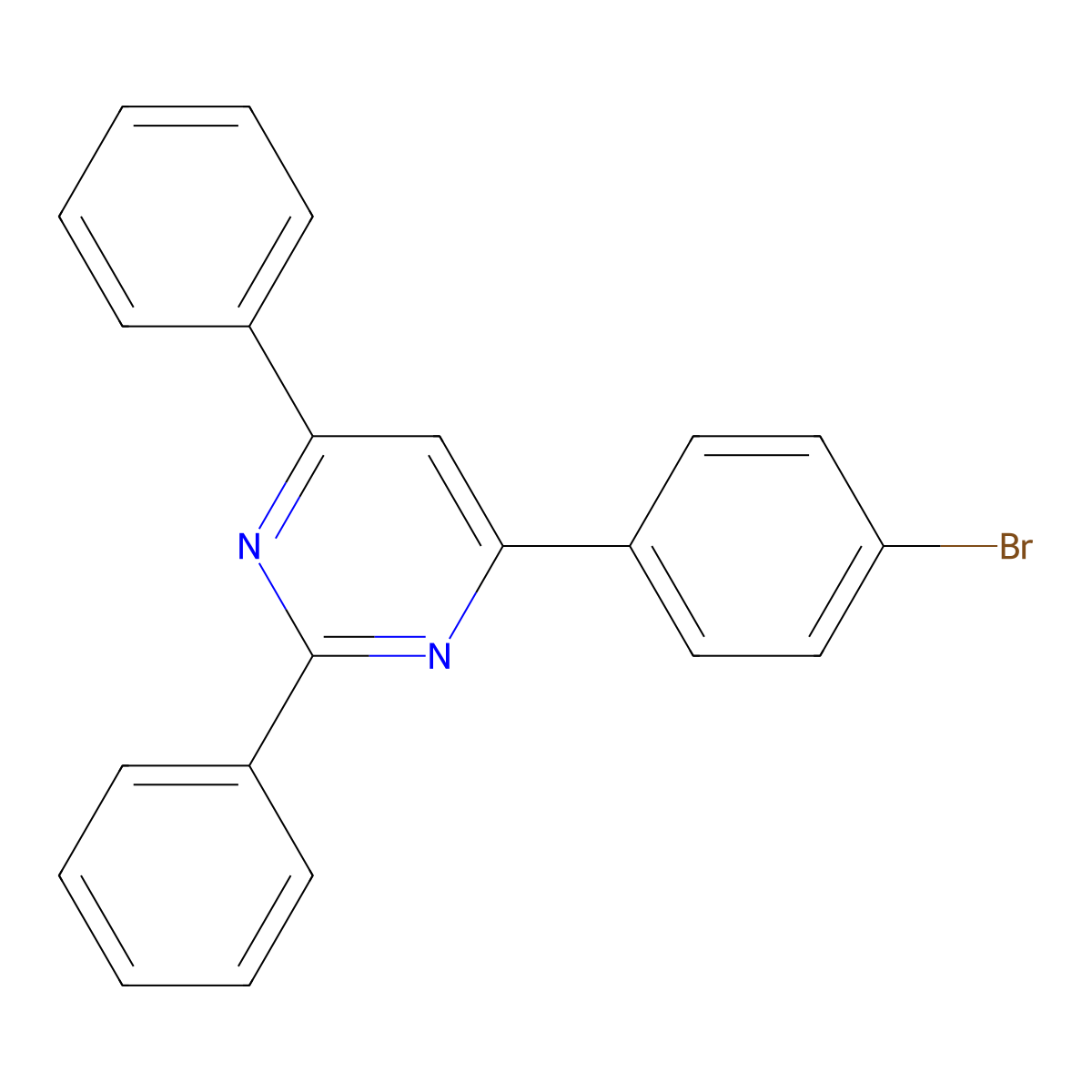 4-(4-Bromophenyl)-2,6-diphenylpyrimidine molecular structure, CAS 58536-46-2