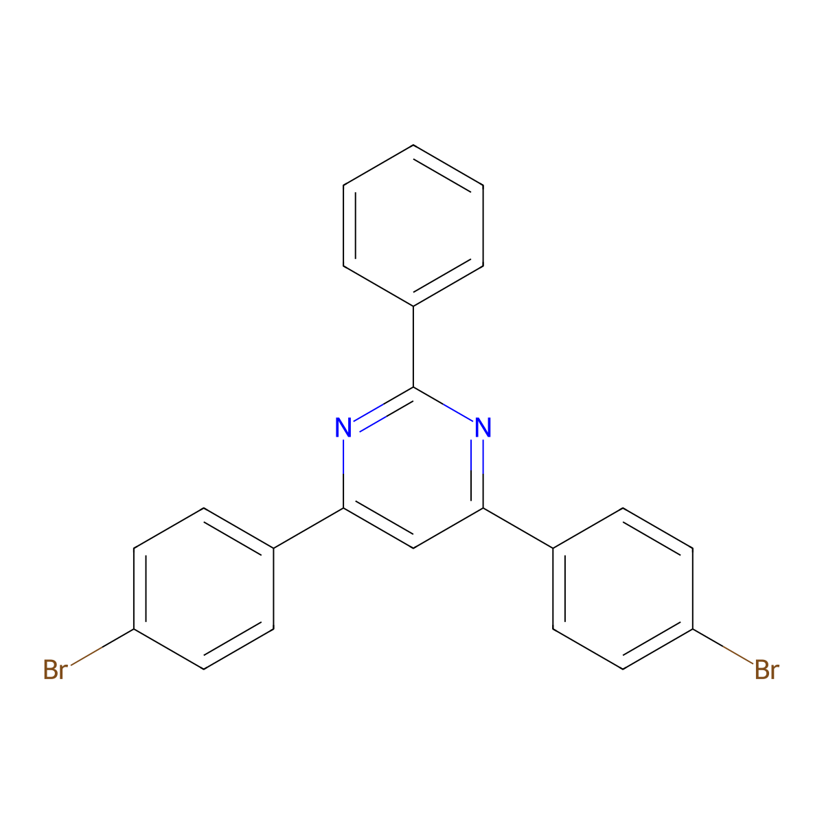 4,6-Bis(4-bromophenyl)-2-phenylpyrimidine molecular structure, CAS 58536-47-3