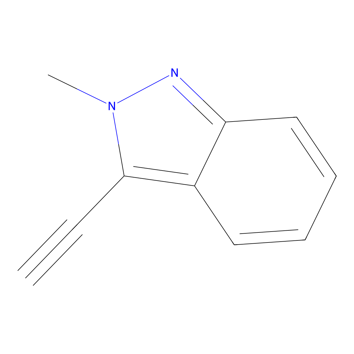 3-ethynyl-2-methyl-2H-indazole molecular structure, CAS 58536-60-0