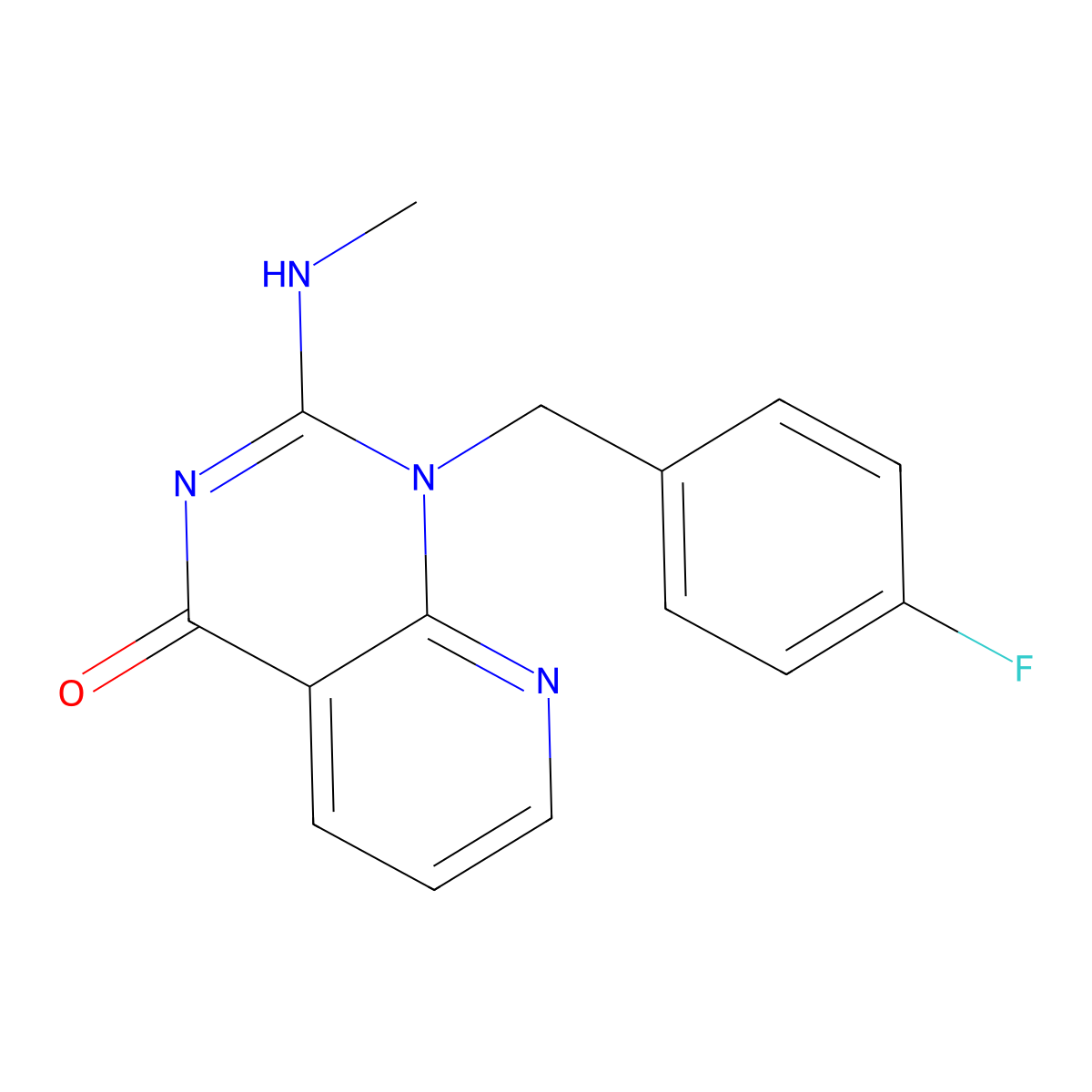 1-(4-Fluorobenzyl)-2-(methylamino)pyrido(2,3-D)pyrimidin-4(1H)-one molecular structure, CAS 58536-94-0