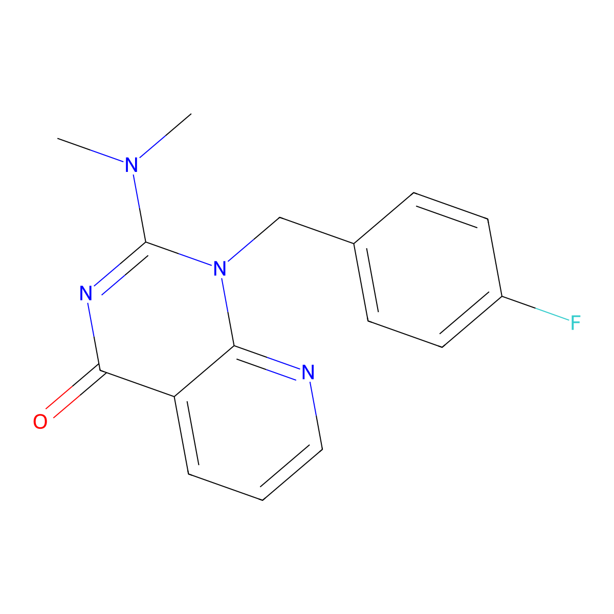 2-Dimethylamino-1-(4-fluorobenzyl)-4(1H)-pyrido(2,3-D)pyrimidinone molecular structure, CAS 58536-95-1