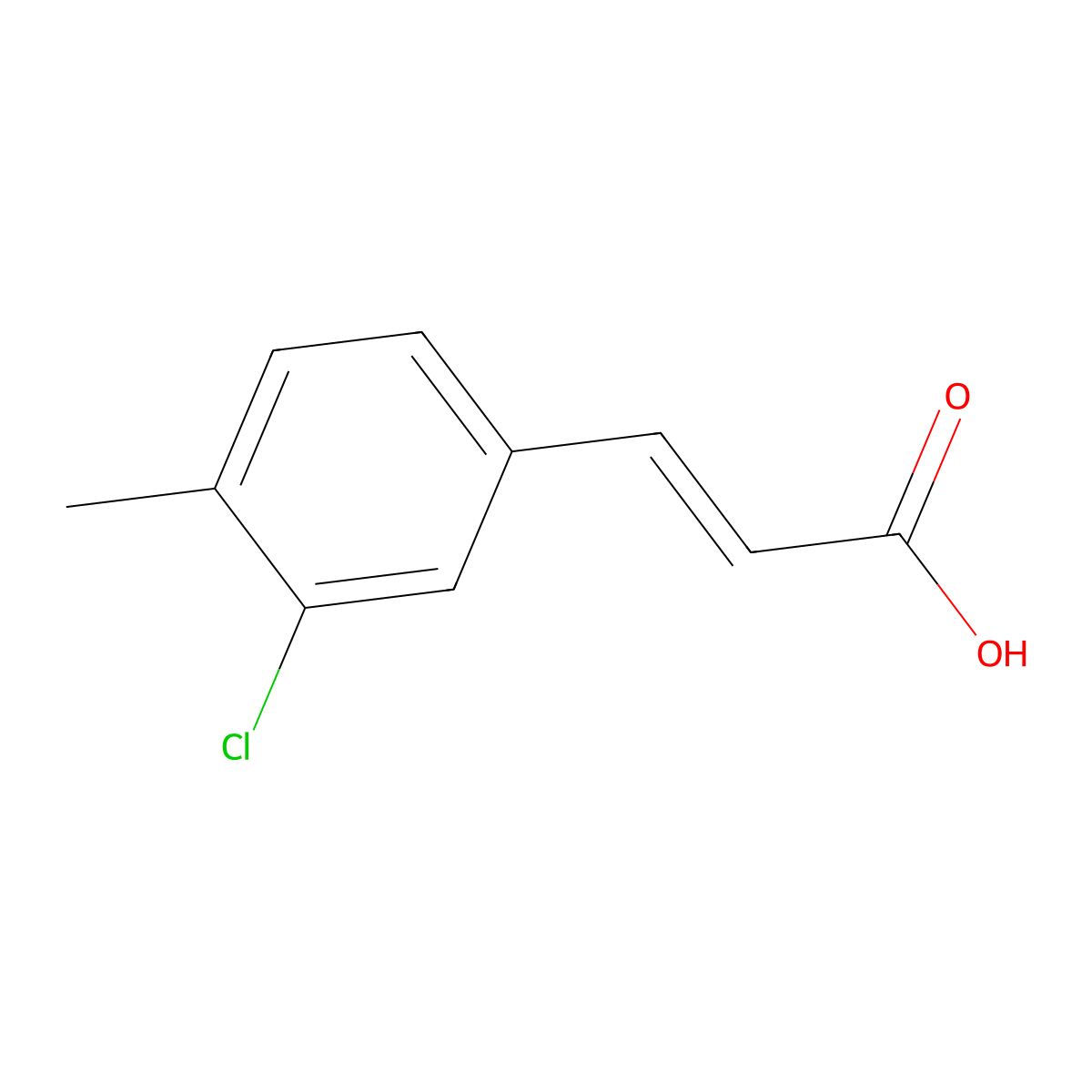 3-(3-Chloro-4-methylphenyl)prop-2-enoic acid molecular structure, CAS 58537-08-9