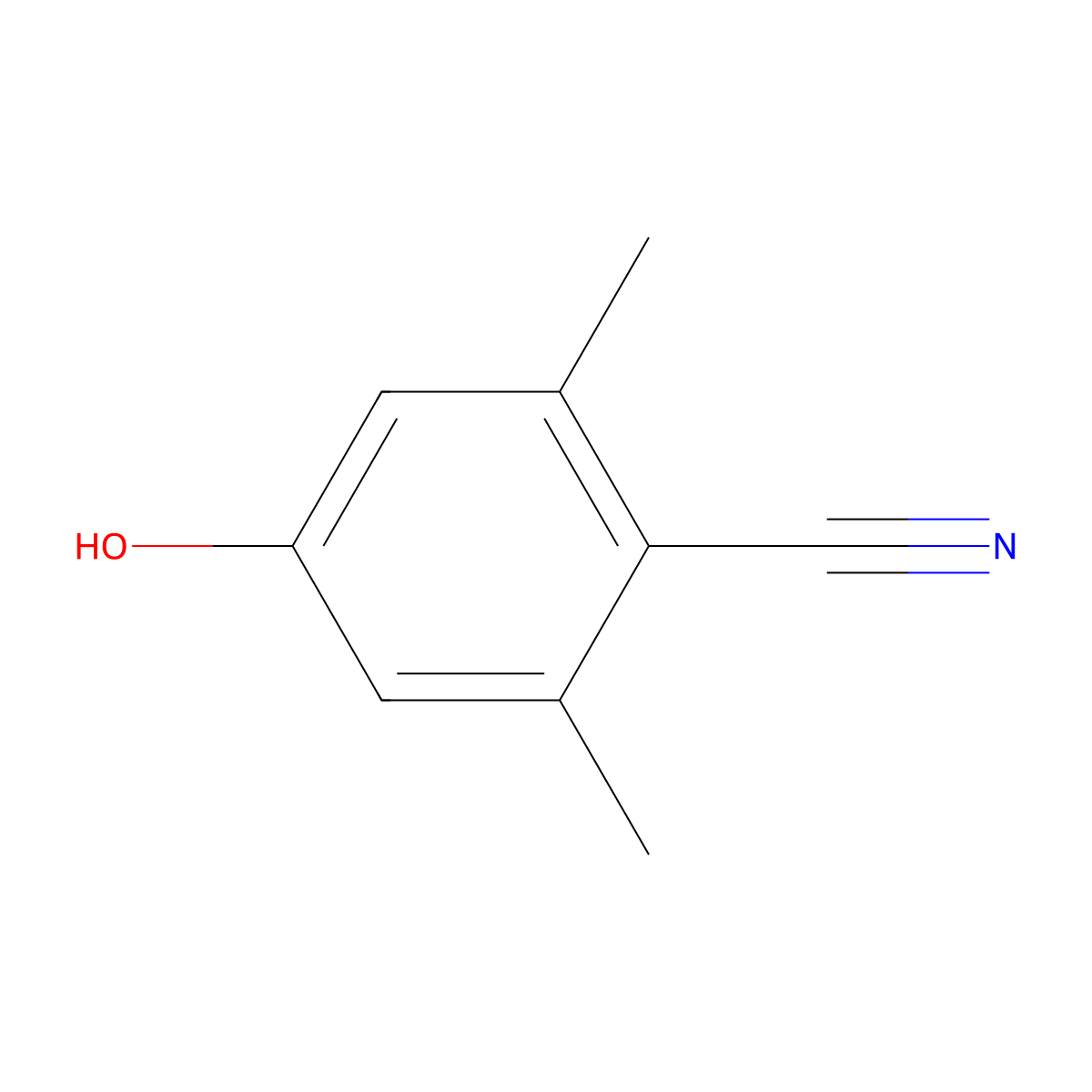 4-Hydroxy-2,6-dimethylbenzonitrile molecular structure, CAS 58537-99-8