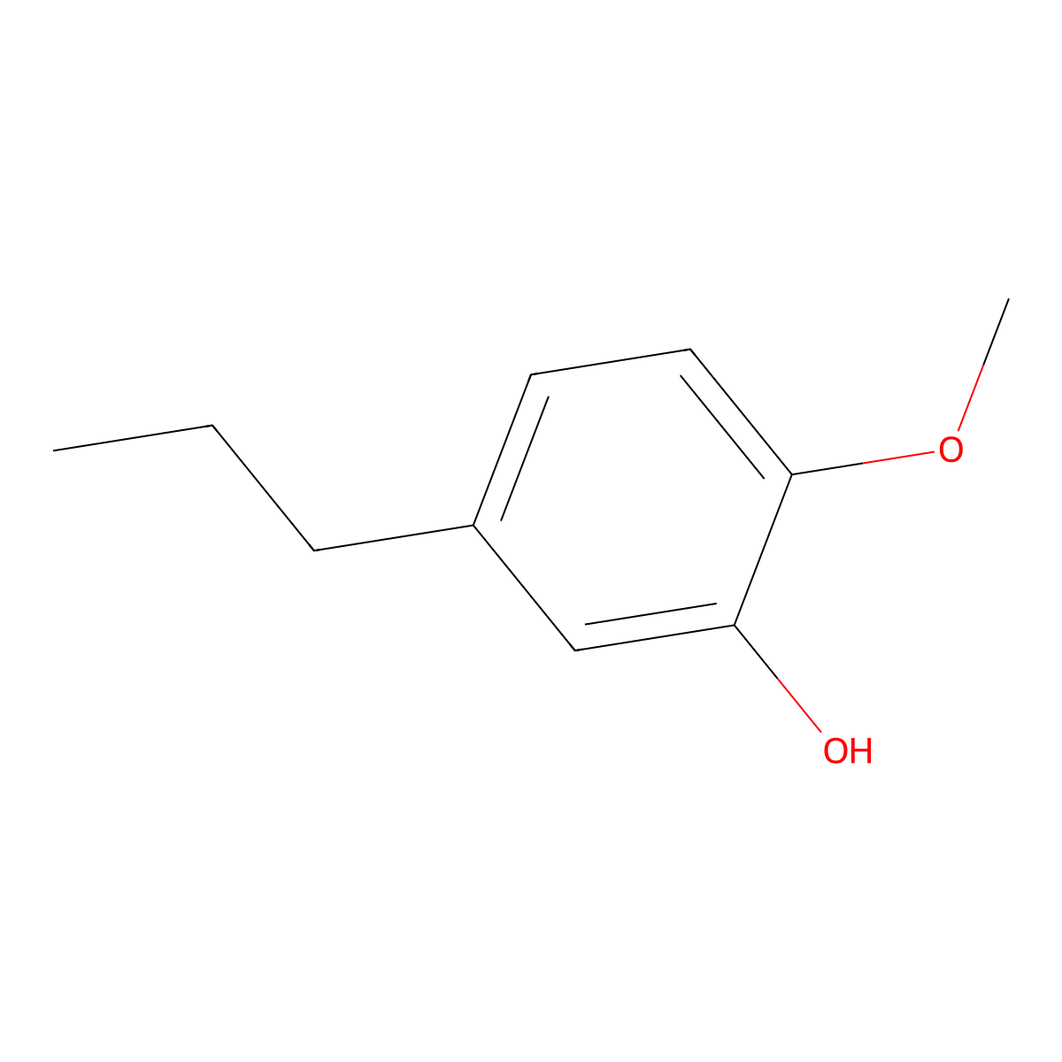 2-Methoxy-5-propylphenol molecular structure, CAS 58539-27-8