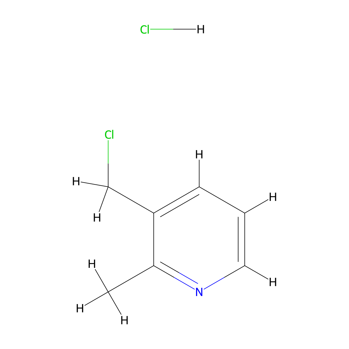 3-(Chloromethyl)-2-methylpyridine hydrochloride molecular structure, CAS 58539-77-8