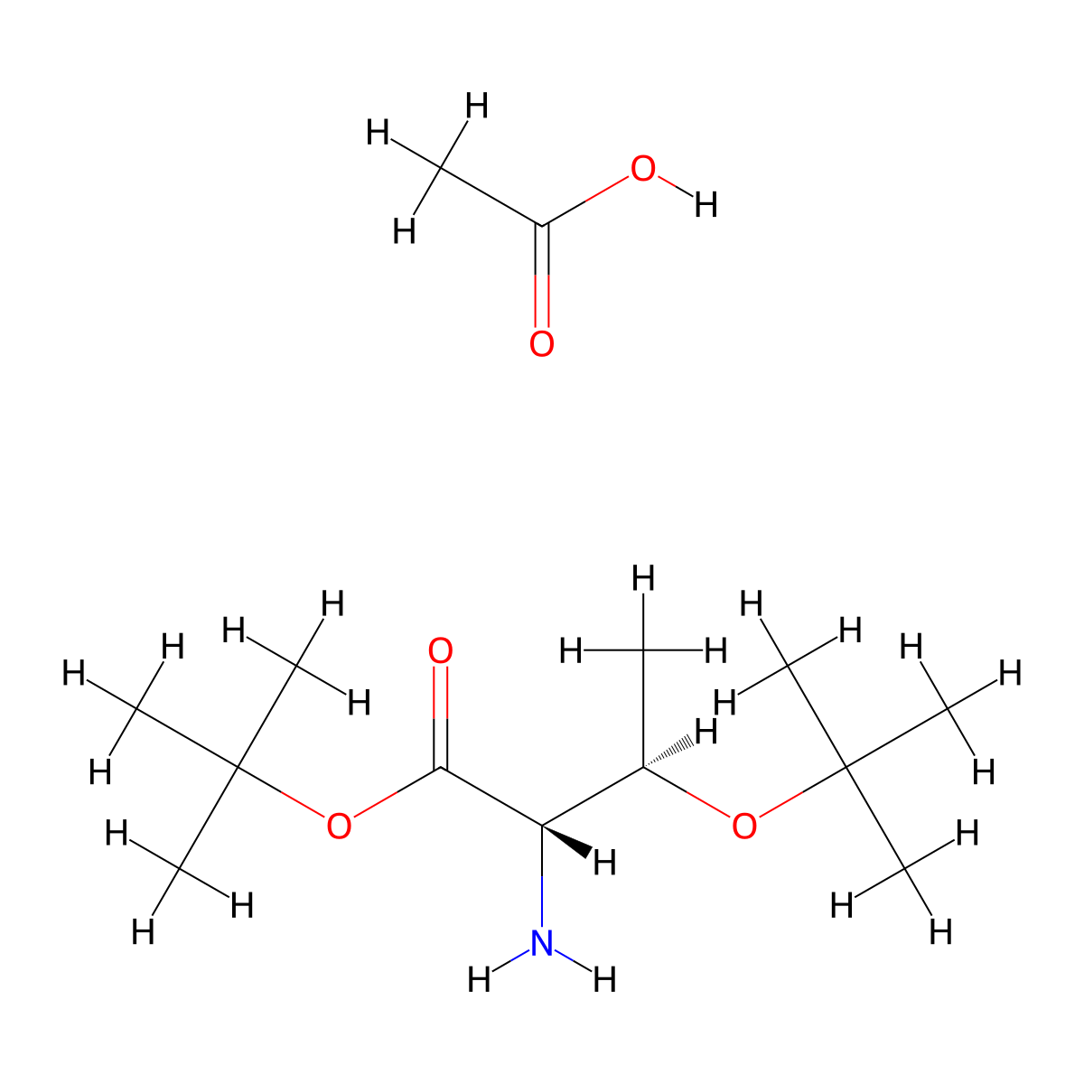 (2S,3R)-tert-Butyl 2-amino-3-(tert-butoxy)butanoate acetate molecular structure, CAS 5854-77-3