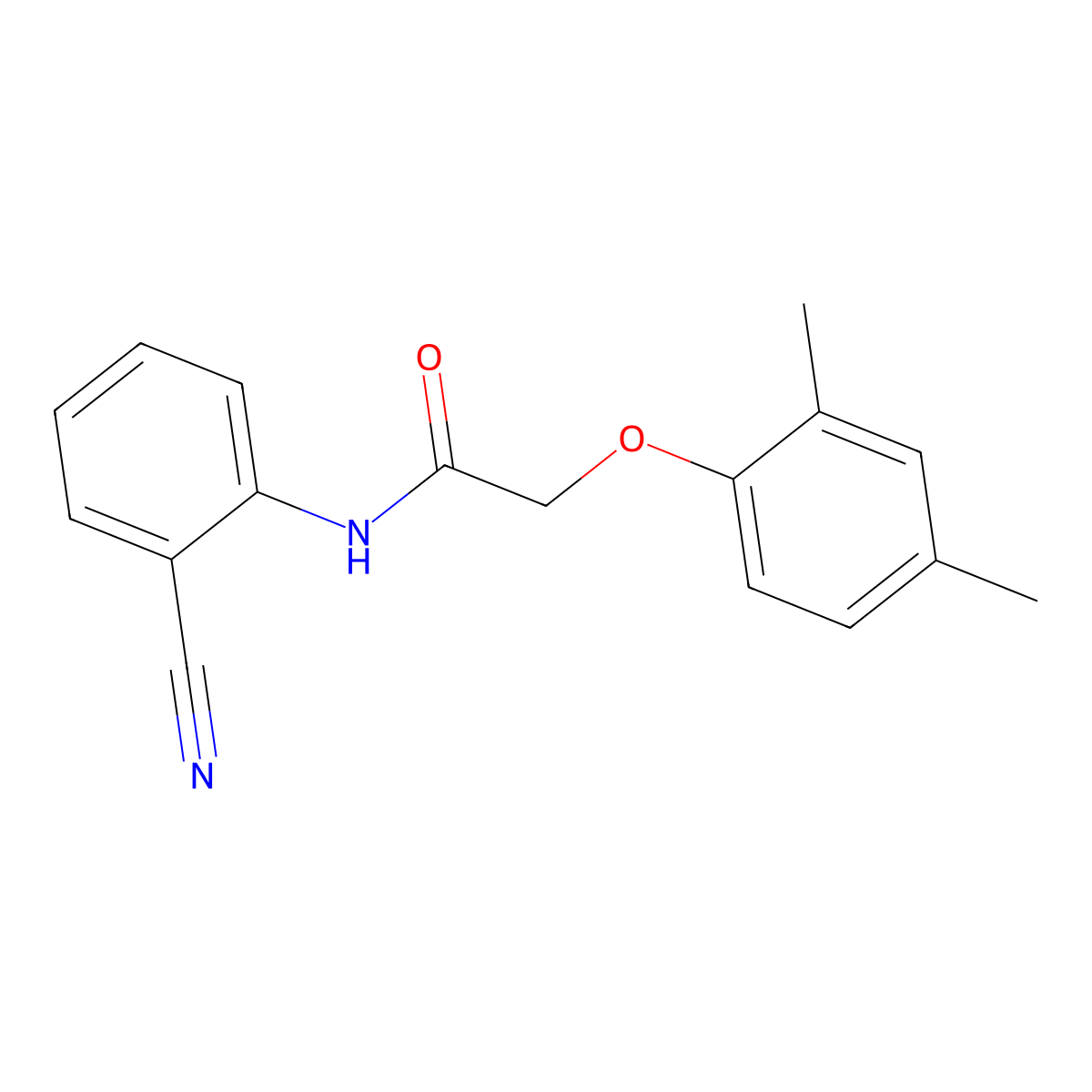 N-(2-cyanophenyl)-2-(2,4-dimethylphenoxy)acetamide molecular structure, CAS 5854-92-2