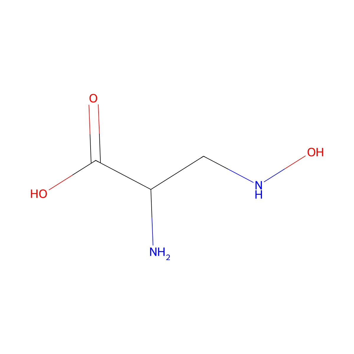 2-Amino-3-(hydroxyamino)propanoic acid molecular structure, CAS 5854-94-4