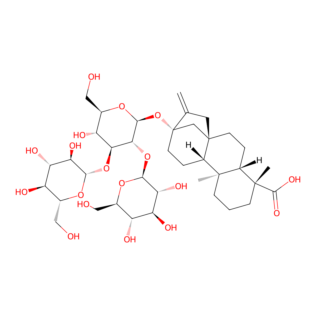 Rebaudioside B molecular structure, CAS 58543-17-2