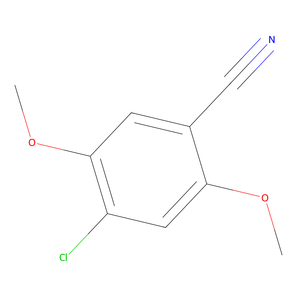 4-Chloro-2,5-dimethoxybenzonitrile molecular structure, CAS 58543-89-8