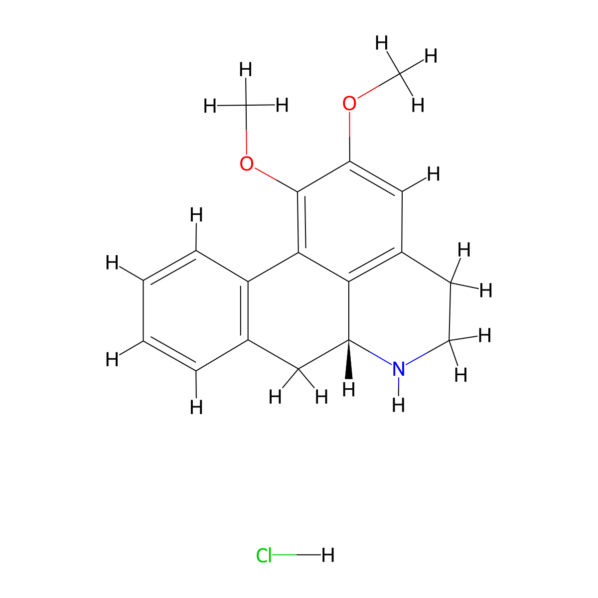 N-Nornuciferine hydrochloride molecular structure, CAS 58546-00-2