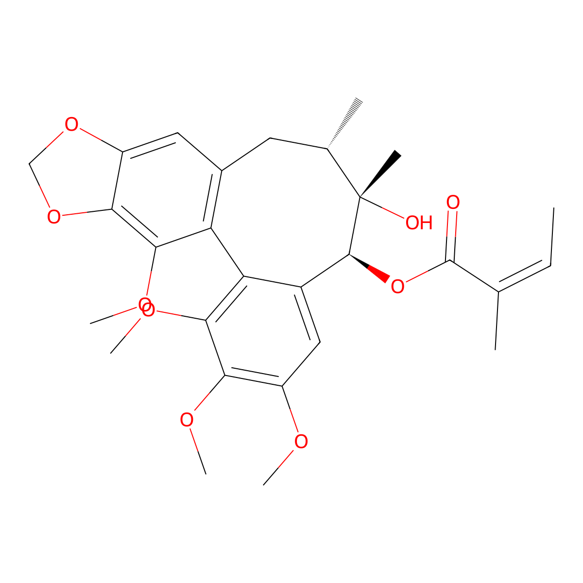Schisantherin B molecular structure, CAS 58546-55-7