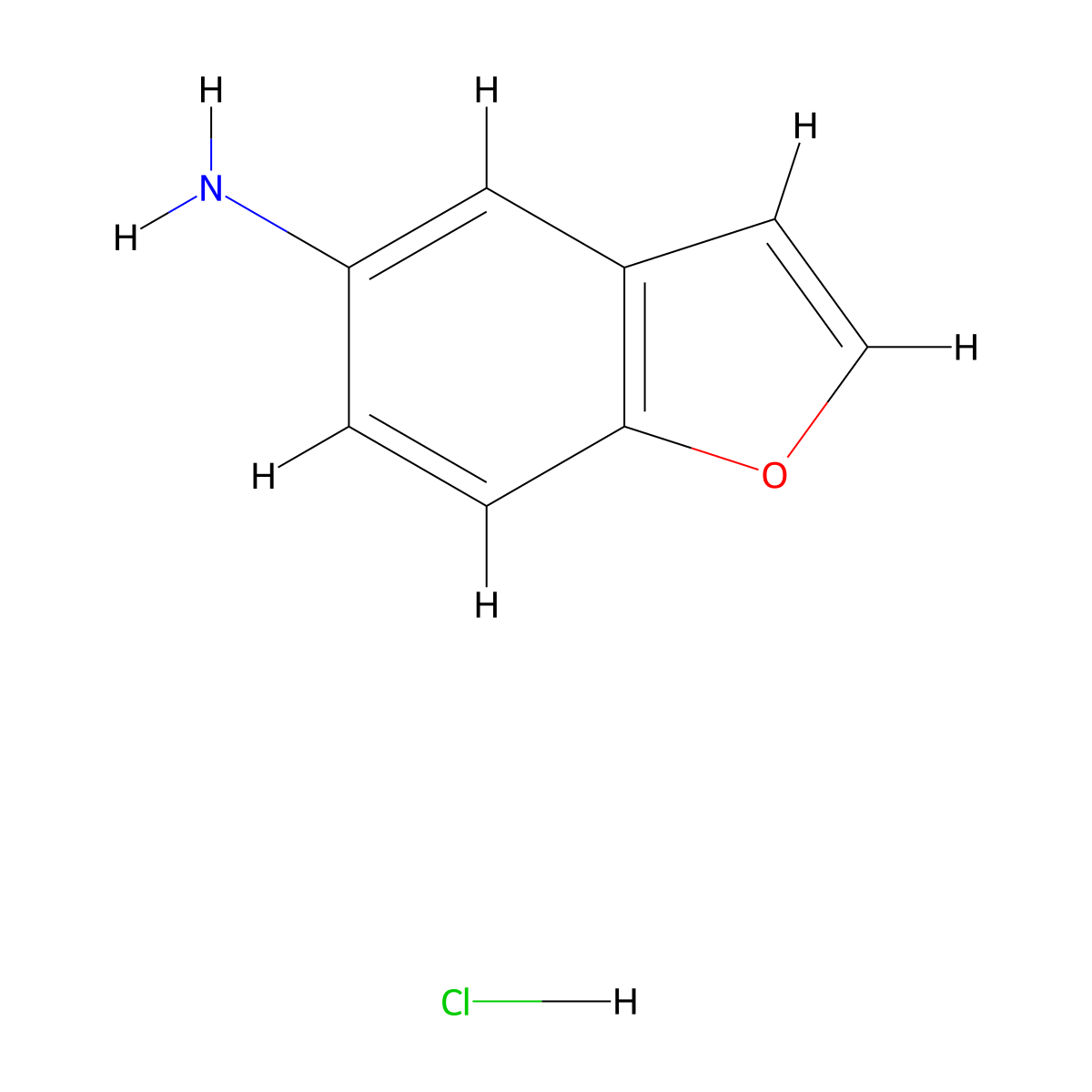 1-Benzofuran-5-aminehydrochloride molecular structure, CAS 58546-95-5