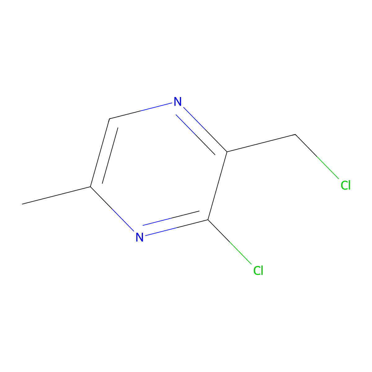 3-Chloro-2-(chloromethyl)-5-methylpyrazine molecular structure, CAS 58549-94-3
