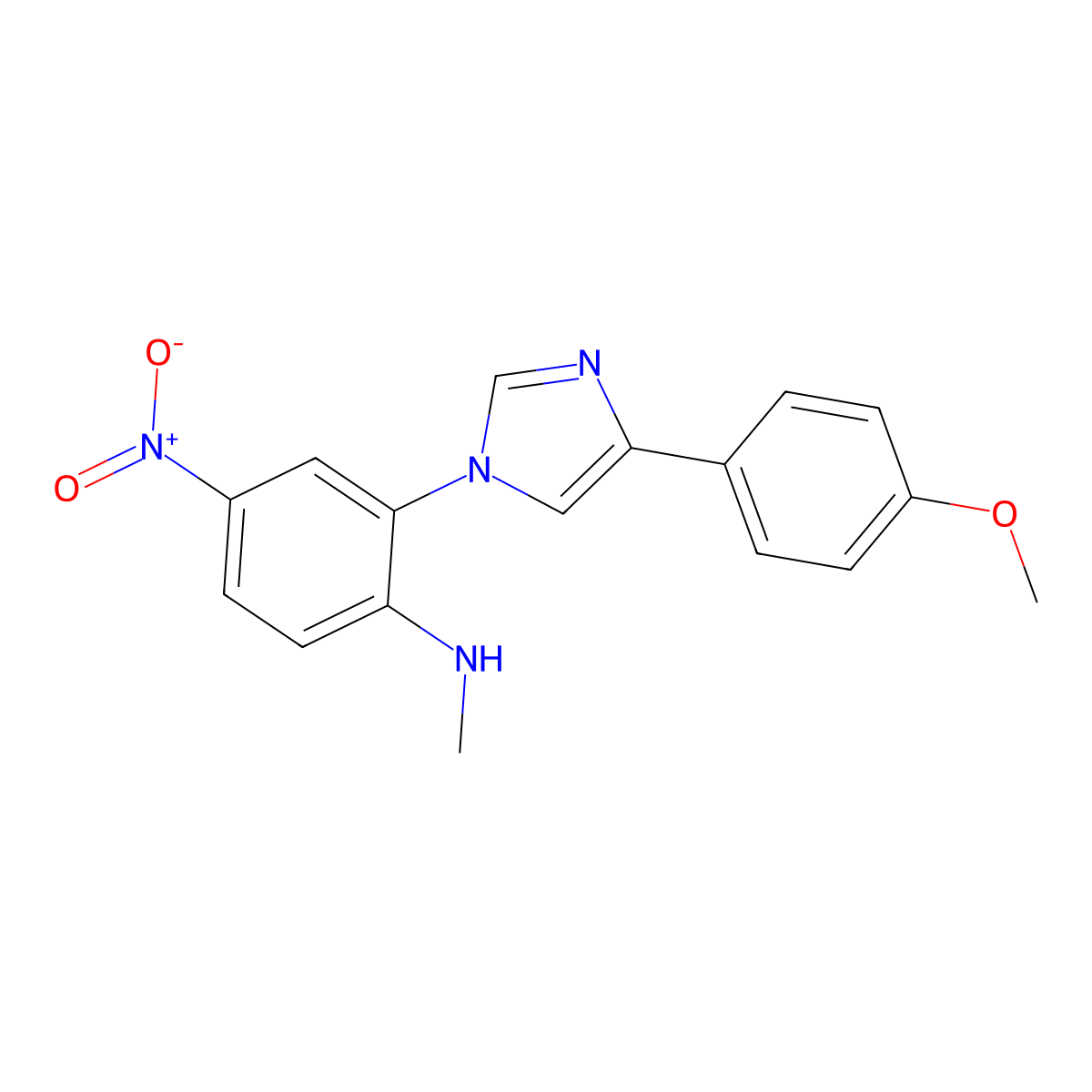 2-[4-(4-Methoxyphenyl)-1H-imidazol-1-yl]-N-methyl-4-nitroaniline molecular structure, CAS 5855-67-4