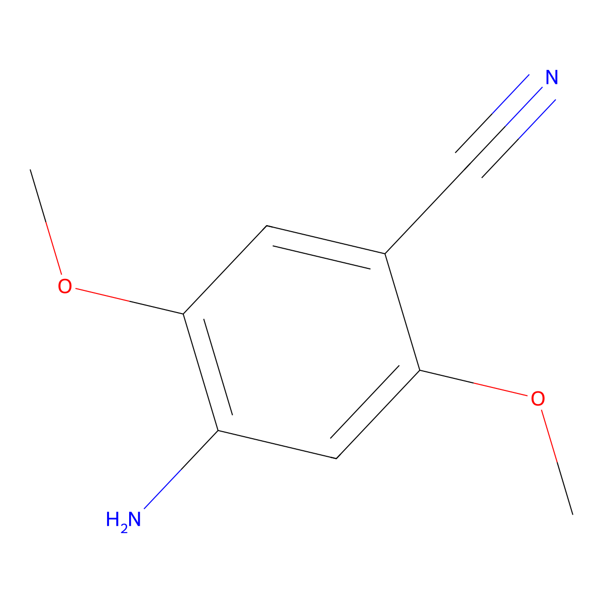 Benzonitrile, 4-amino-2,5-dimethoxy- molecular structure, CAS 5855-86-7