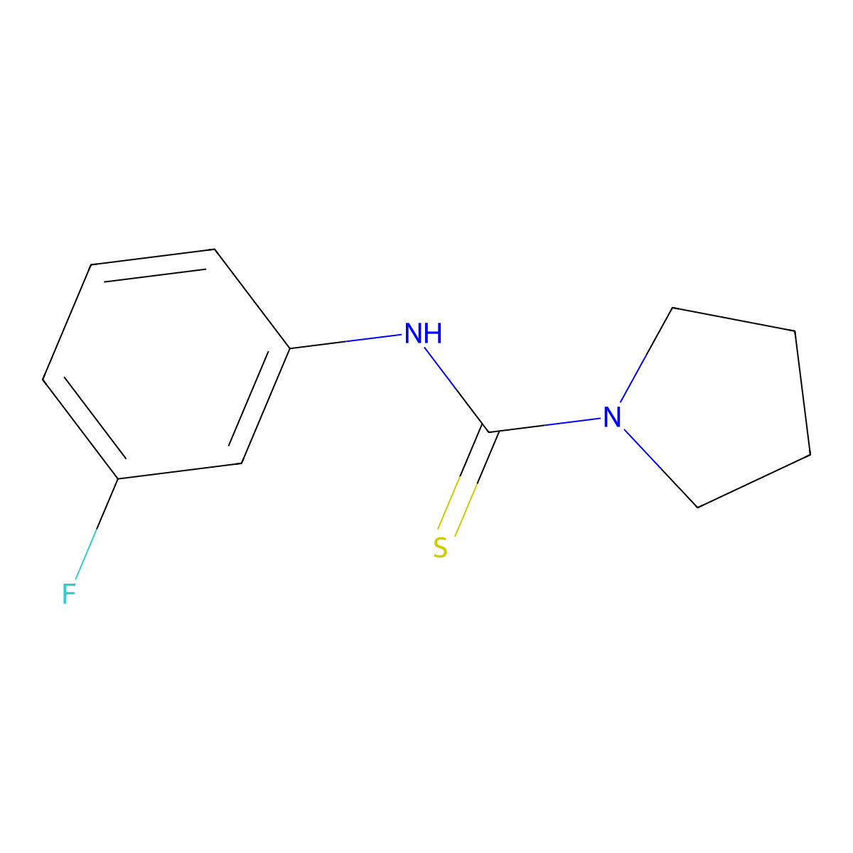N-(3-fluorophenyl)pyrrolidine-1-carbothioamide molecular structure, CAS 585510-41-4
