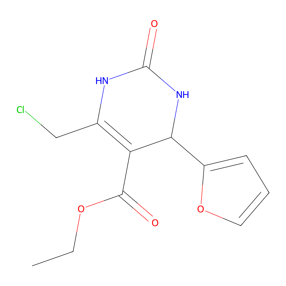 Ethyl 6-(chloromethyl)-4-(furan-2-yl)-2-oxo-1,2,3,4-tetrahydropyrimidine-5-carboxylate molecular structure, CAS 585516-41-2