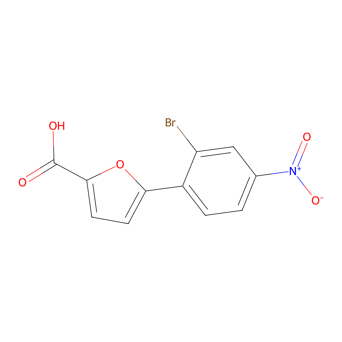 5-(2-Bromo-4-nitrophenyl)furan-2-carboxylic acid molecular structure, CAS 585516-48-9