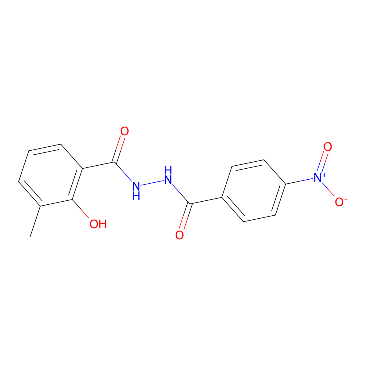 2-hydroxy-N'-{4-nitrobenzoyl}-3-methylbenzohydrazide molecular structure, CAS 585517-52-8