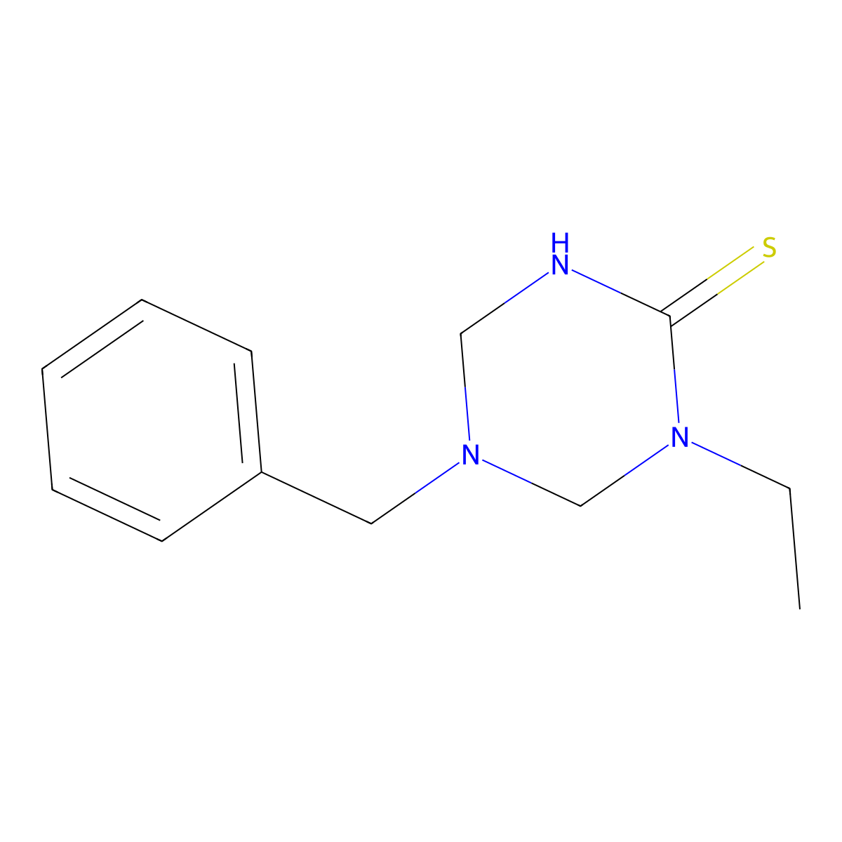 5-Benzyl-1-ethyl-1,3,5-triazinane-2-thione molecular structure, CAS 585521-93-3