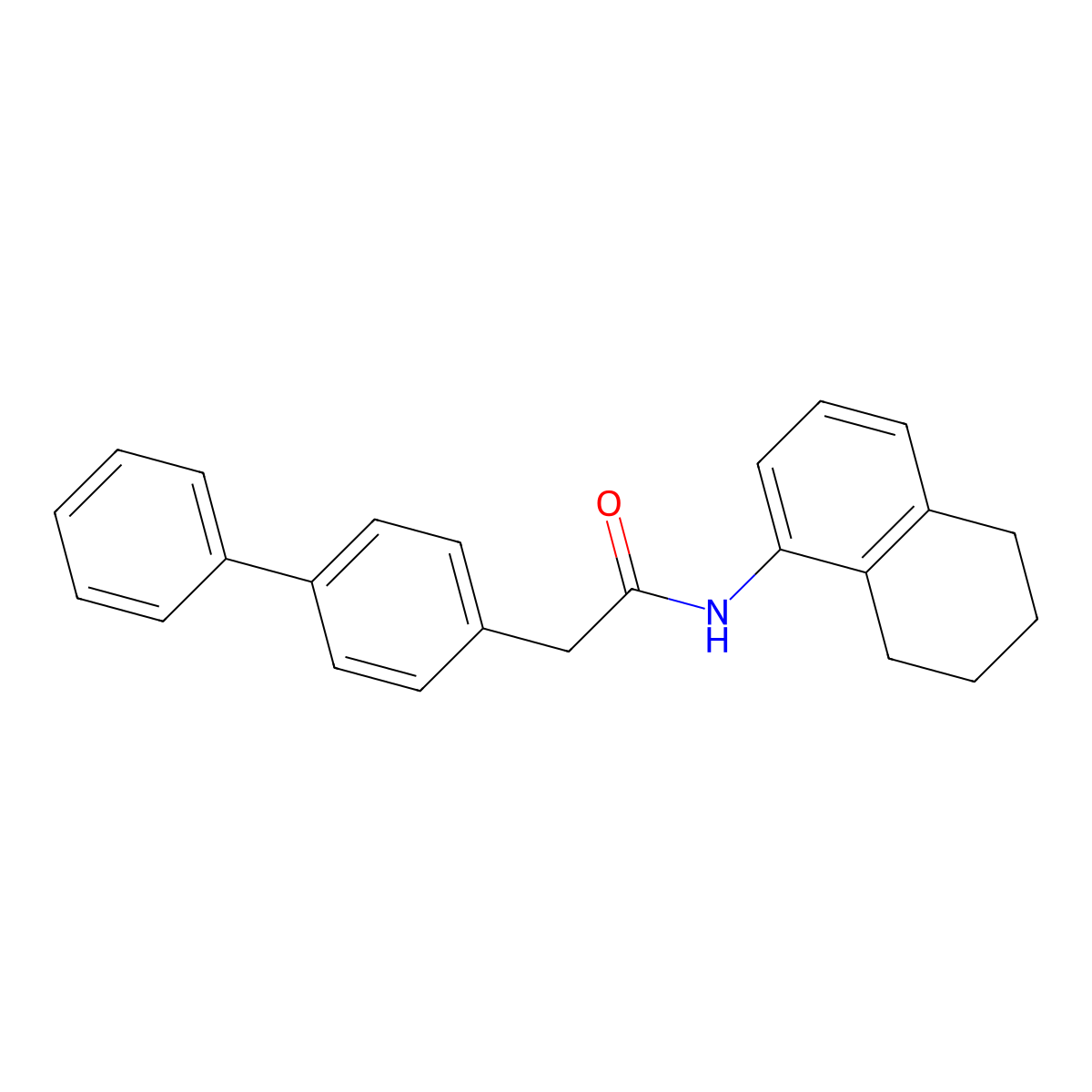 2-(4-phenylphenyl)-N-(5,6,7,8-tetrahydronaphthalen-1-yl)acetamide molecular structure, CAS 585522-60-7