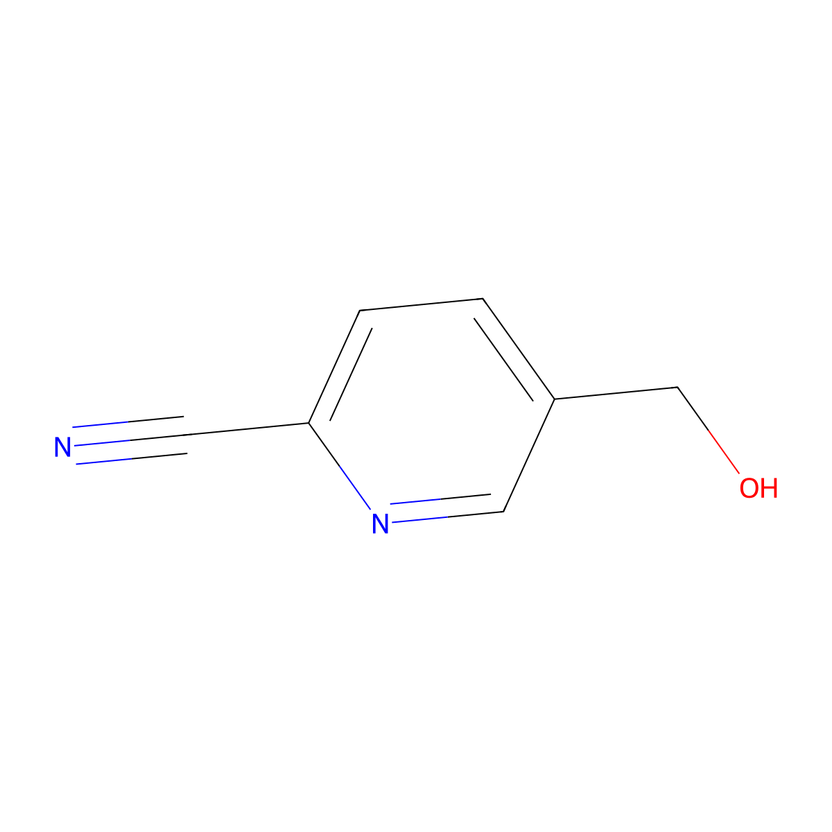 2-Cyano-5-hydroxymethylpyridine molecular structure, CAS 58553-48-3