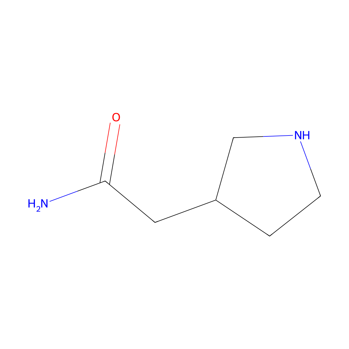 2-(Pyrrolidin-3-yl)acetamide molecular structure, CAS 585538-84-7