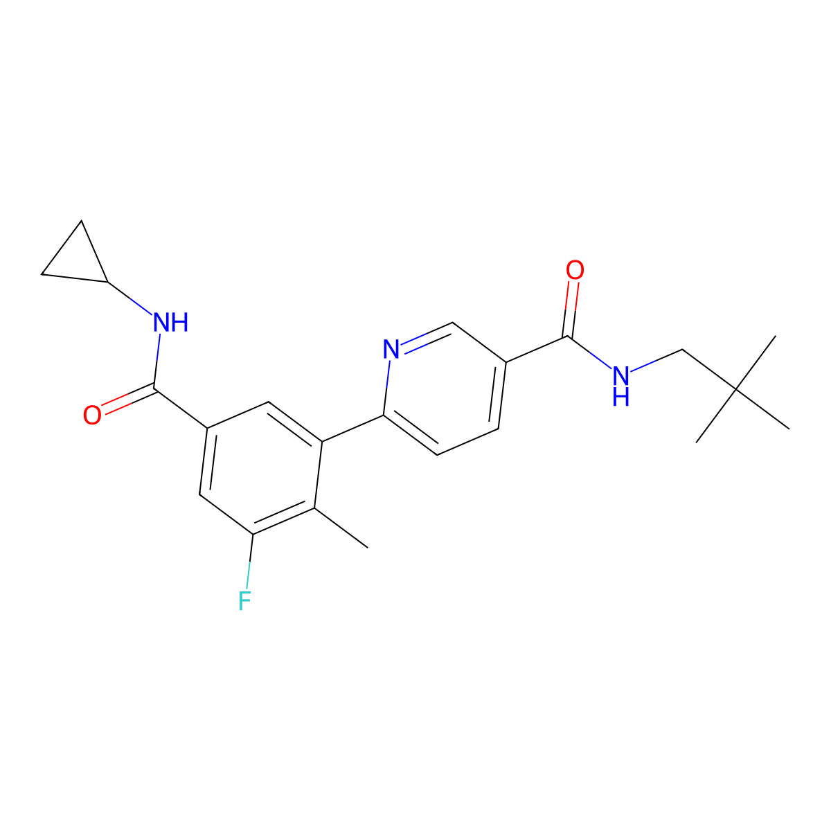 Losmapimod molecular structure, CAS 585543-15-3