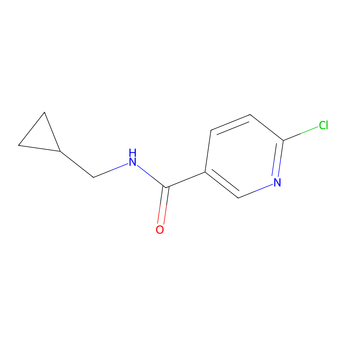 6-chloro-N-(cyclopropylmethyl)pyridine-3-carboxamide molecular structure, CAS 585544-03-2