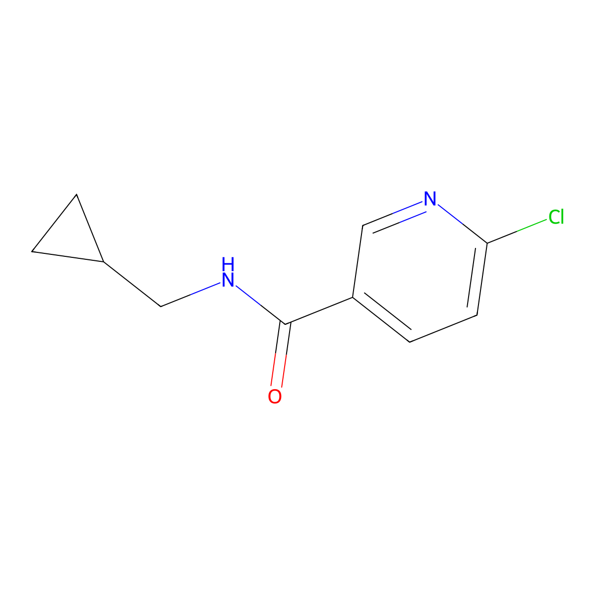 6-chloro-N-(cyclopropylmethyl)pyridine-3-carboxamide molecular structure, CAS 585544-03-2