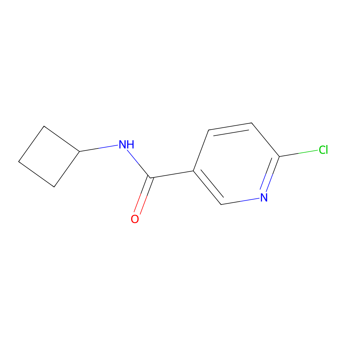 6-chloro-N-cyclobutylpyridine-3-carboxamide molecular structure, CAS 585544-24-7