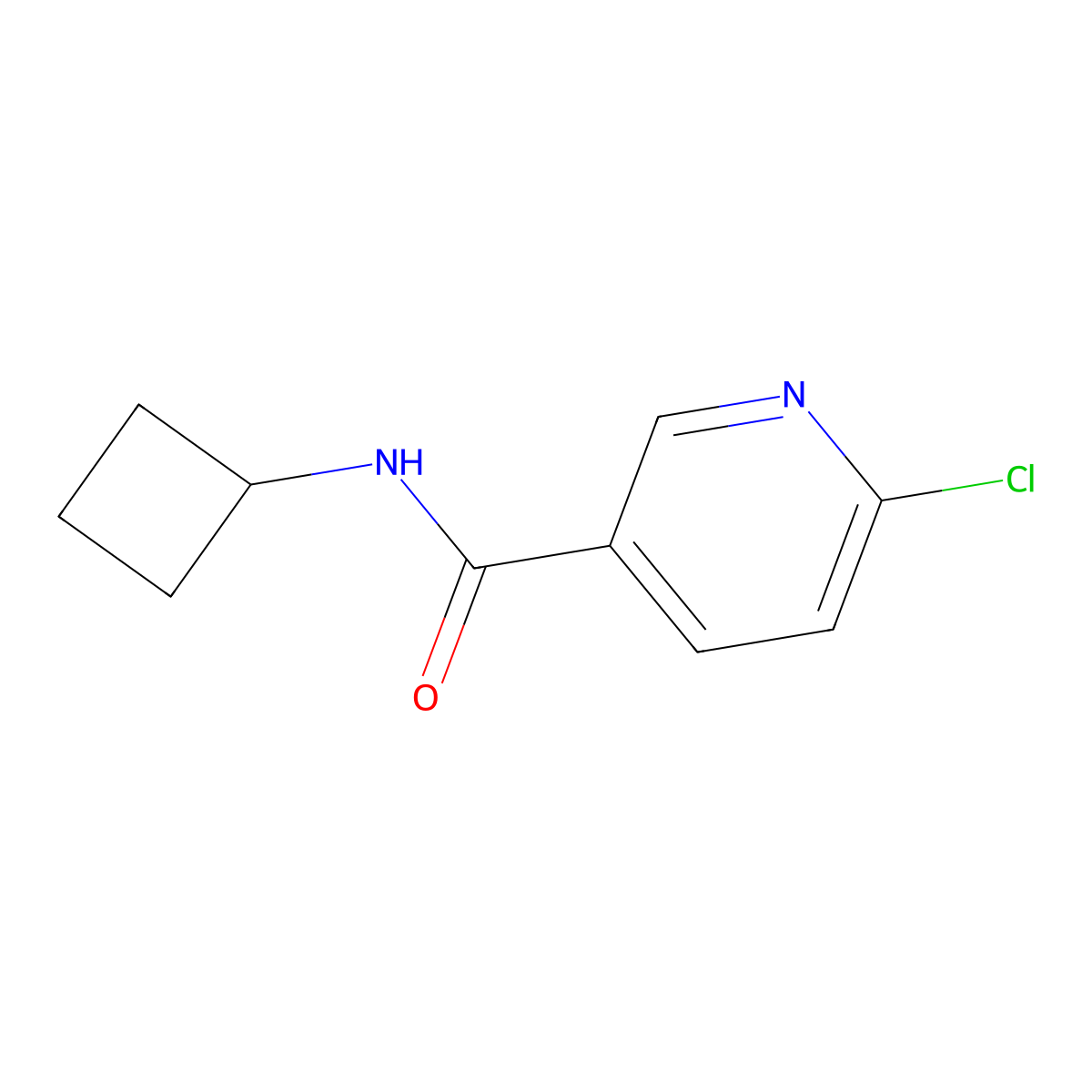 6-chloro-N-cyclobutylpyridine-3-carboxamide molecular structure, CAS 585544-24-7