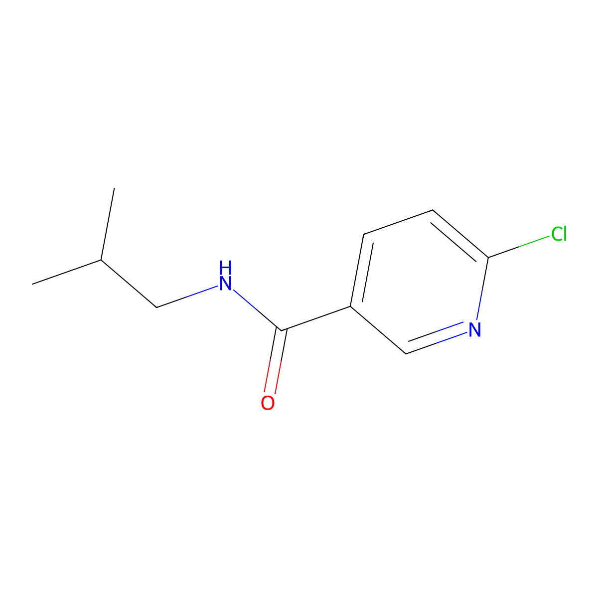 6-Chloro-N-(2-methylpropyl)pyridine-3-carboxamide molecular structure, CAS 585544-25-8