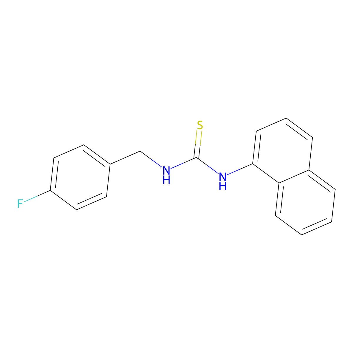 1-(4-Fluorobenzyl)-3-naphthalen-1-ylthiourea molecular structure, CAS 585547-83-7