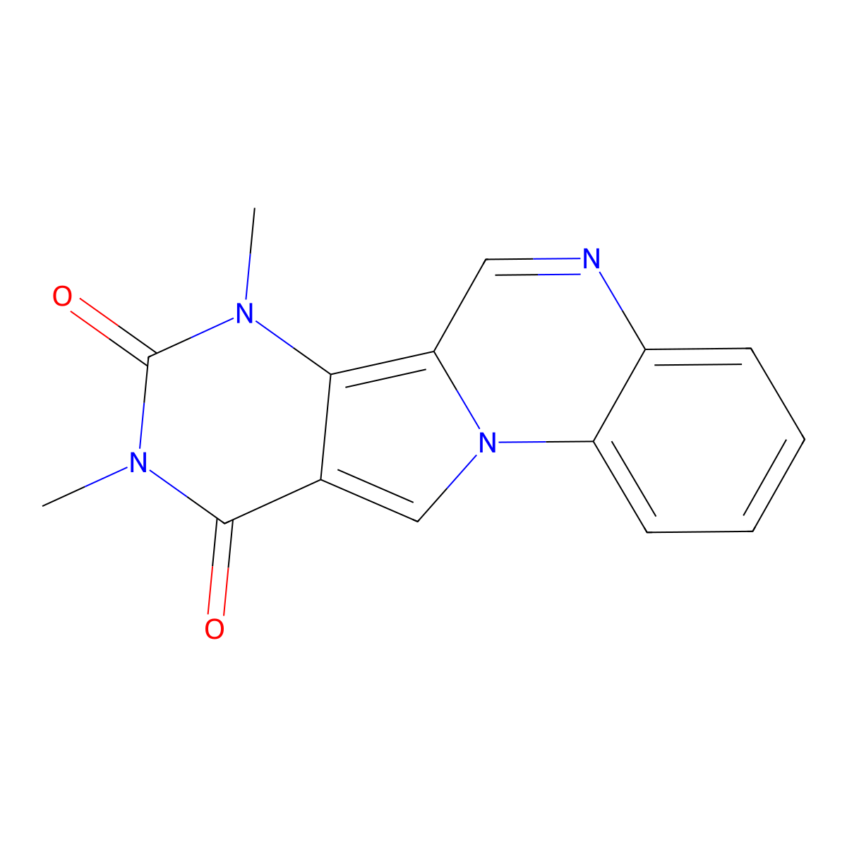 7,9-dimethylpyrimido[4',5':3,4]pyrrolo[1,2-a]quinoxaline-8,10(7H,9H)-dione molecular structure, CAS 585549-66-2