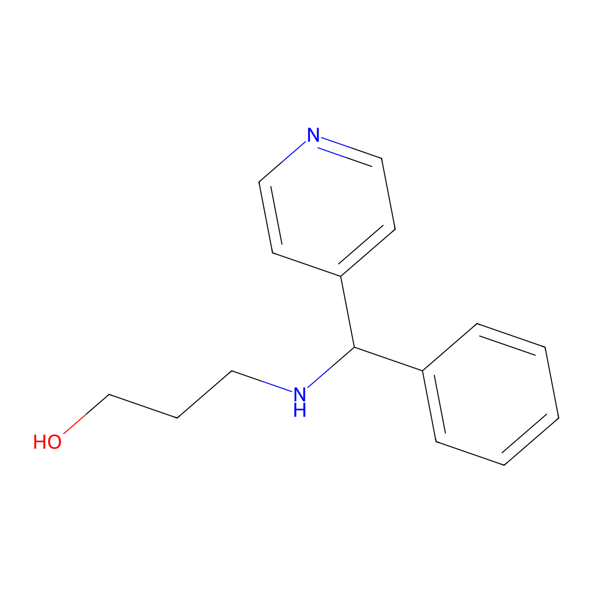 3-((Phenyl(pyridin-4-yl)methyl)amino)propan-1-ol molecular structure, CAS 585549-76-4