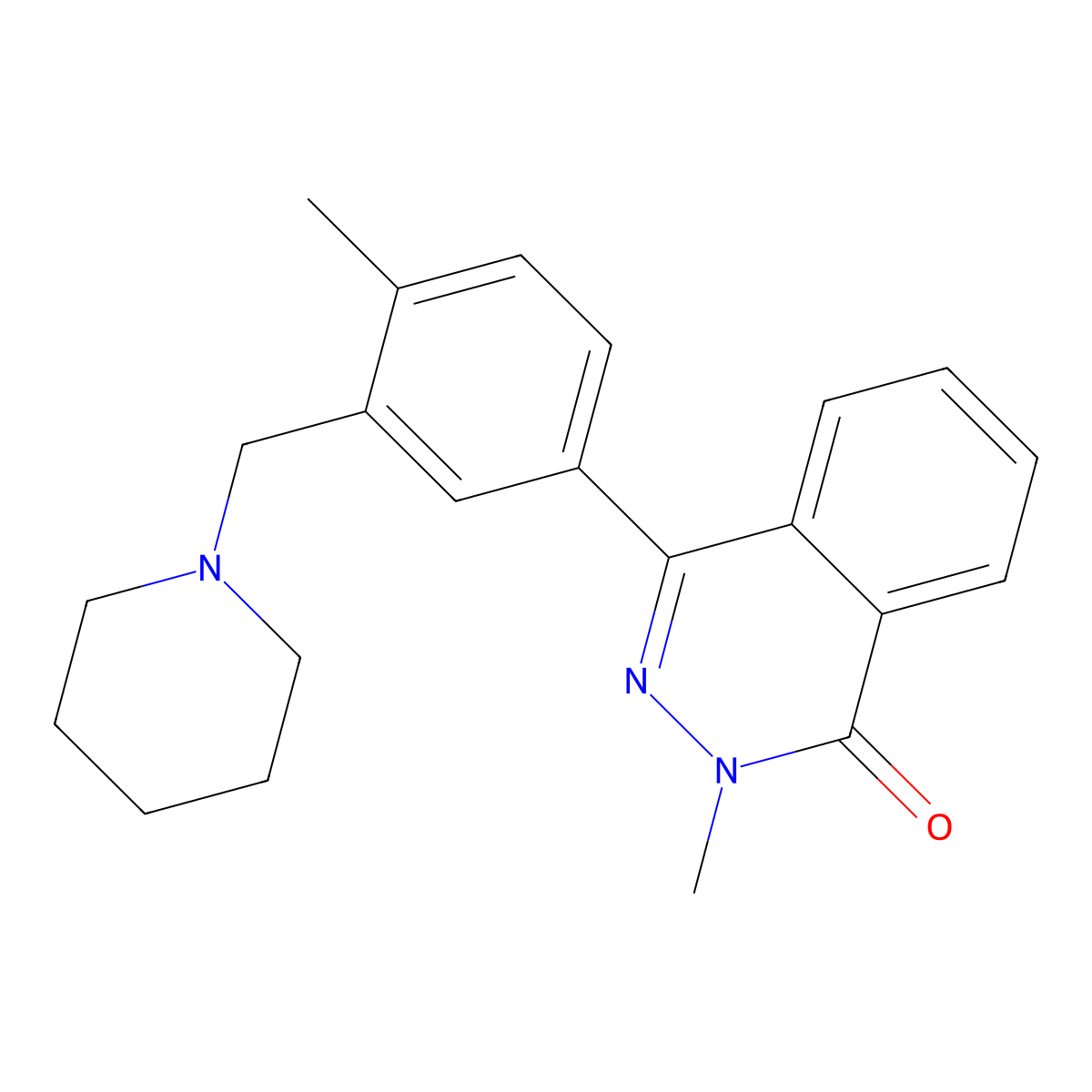2-Methyl-4-[4-methyl-3-(piperidin-1-ylmethyl)phenyl]phthalazin-1-one molecular structure, CAS 585550-04-5