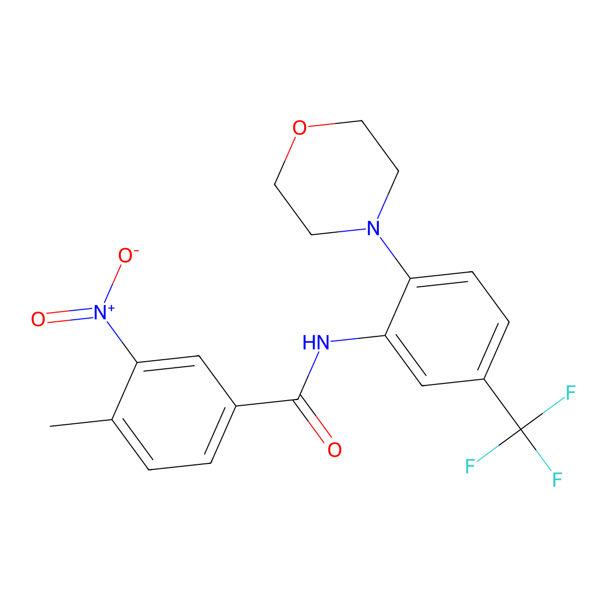 4-methyl-N-[2-(morpholin-4-yl)-5-(trifluoromethyl)phenyl]-3-nitrobenzamide molecular structure, CAS 585551-33-3