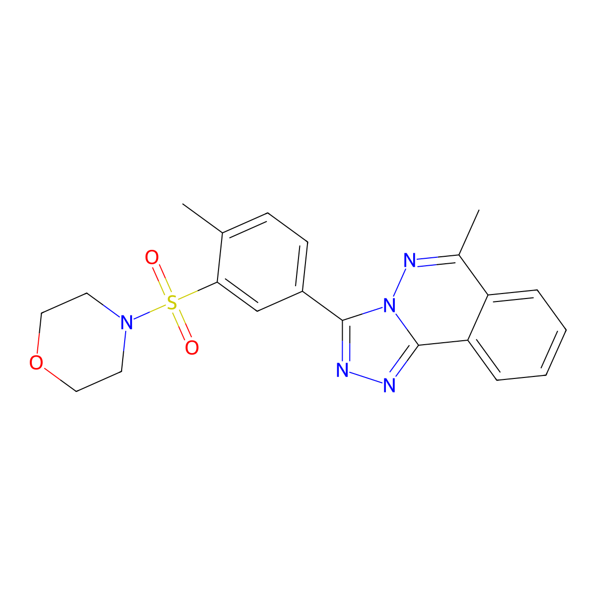 4-[2-Methyl-5-(6-methyl-[1,2,4]triazolo[3,4-a]phthalazin-3-yl)phenyl]sulfonylmorpholine molecular structure, CAS 585551-66-2