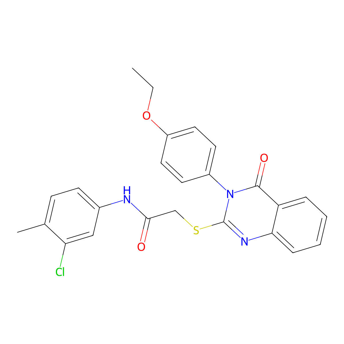 N-(3-Chloro-4-methylphenyl)-2-{[3-(4-ethoxyphenyl)-4-oxo-3,4-dihydro-2-quinazolinyl]sulfanyl}acetamide molecular structure, CAS 585551-93-5