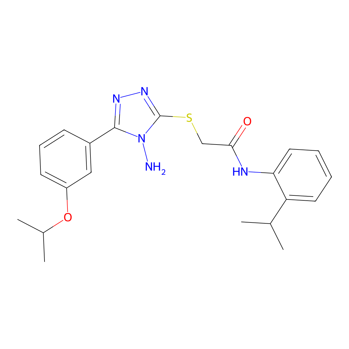 2-{4-amino-5-[3-(methylethoxy)phenyl](1,2,4-triazol-3-ylthio)}-N-[2-(methyleth yl)phenyl]acetamide molecular structure, CAS 585552-30-3
