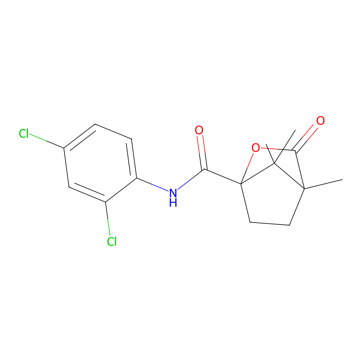 N-(2,4-dichlorophenyl)-4,7,7-trimethyl-3-oxo-2-oxabicyclo[2.2.1]heptane-1-carboxamide molecular structure, CAS 585552-53-0