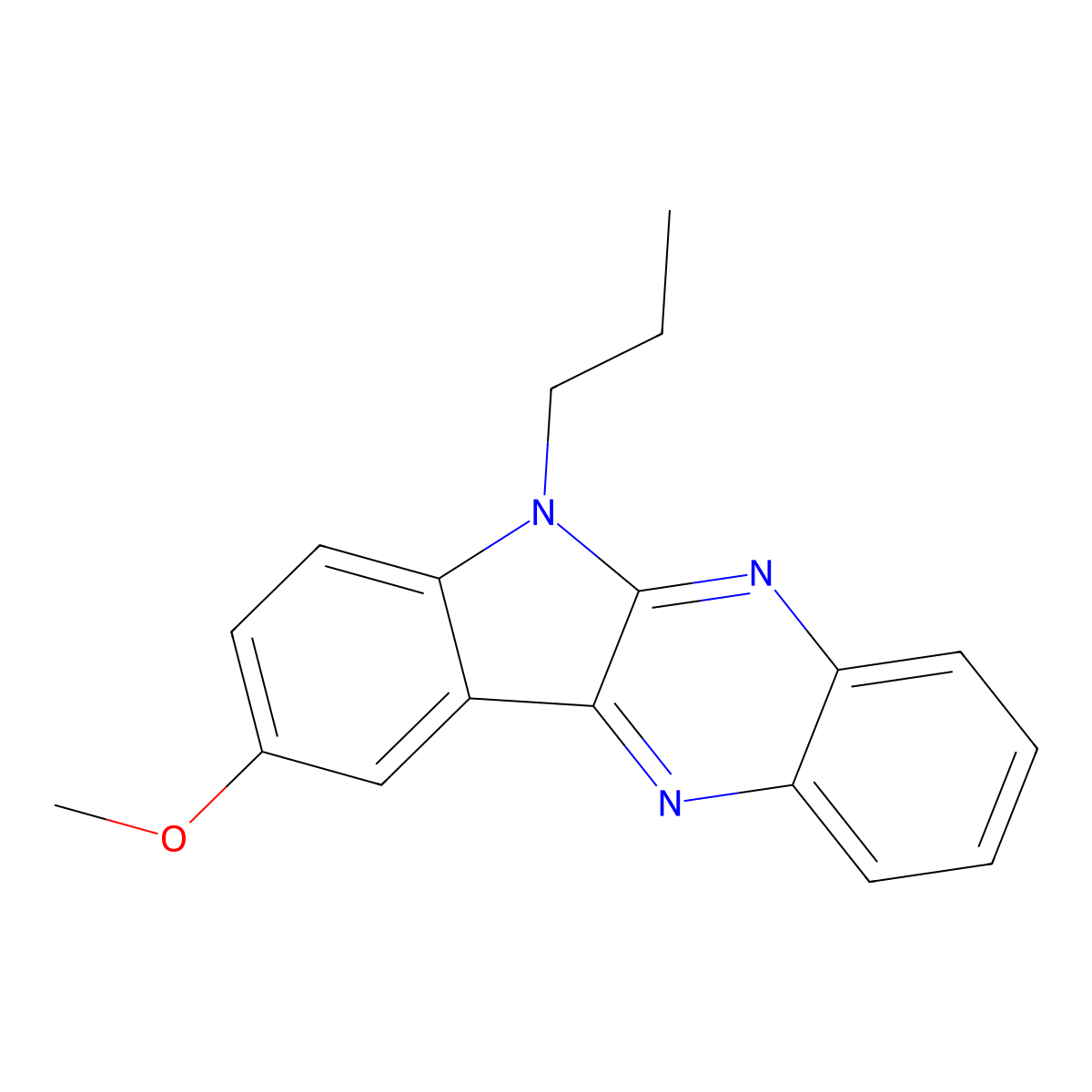 9-methoxy-6-propyl-6H-indolo[2,3-b]quinoxaline molecular structure, CAS 585552-95-0