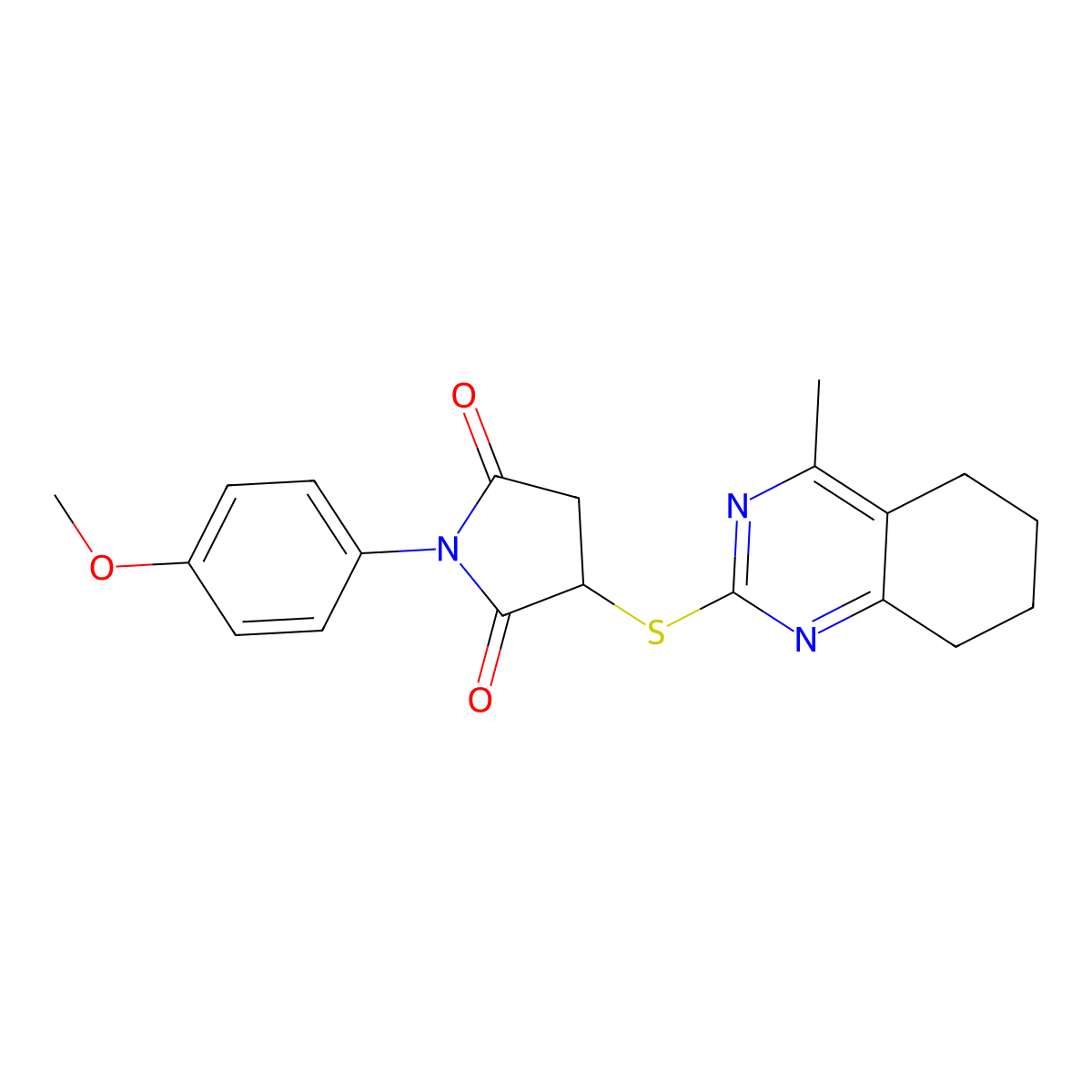 1-(4-Methoxyphenyl)-3-[(4-methyl-5,6,7,8-tetrahydroquinazolin-2-yl)sulfanyl]pyrrolidine-2,5-dione molecular structure, CAS 585553-06-6
